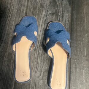 A New Day Women's Denim Blue Sandals 9.5